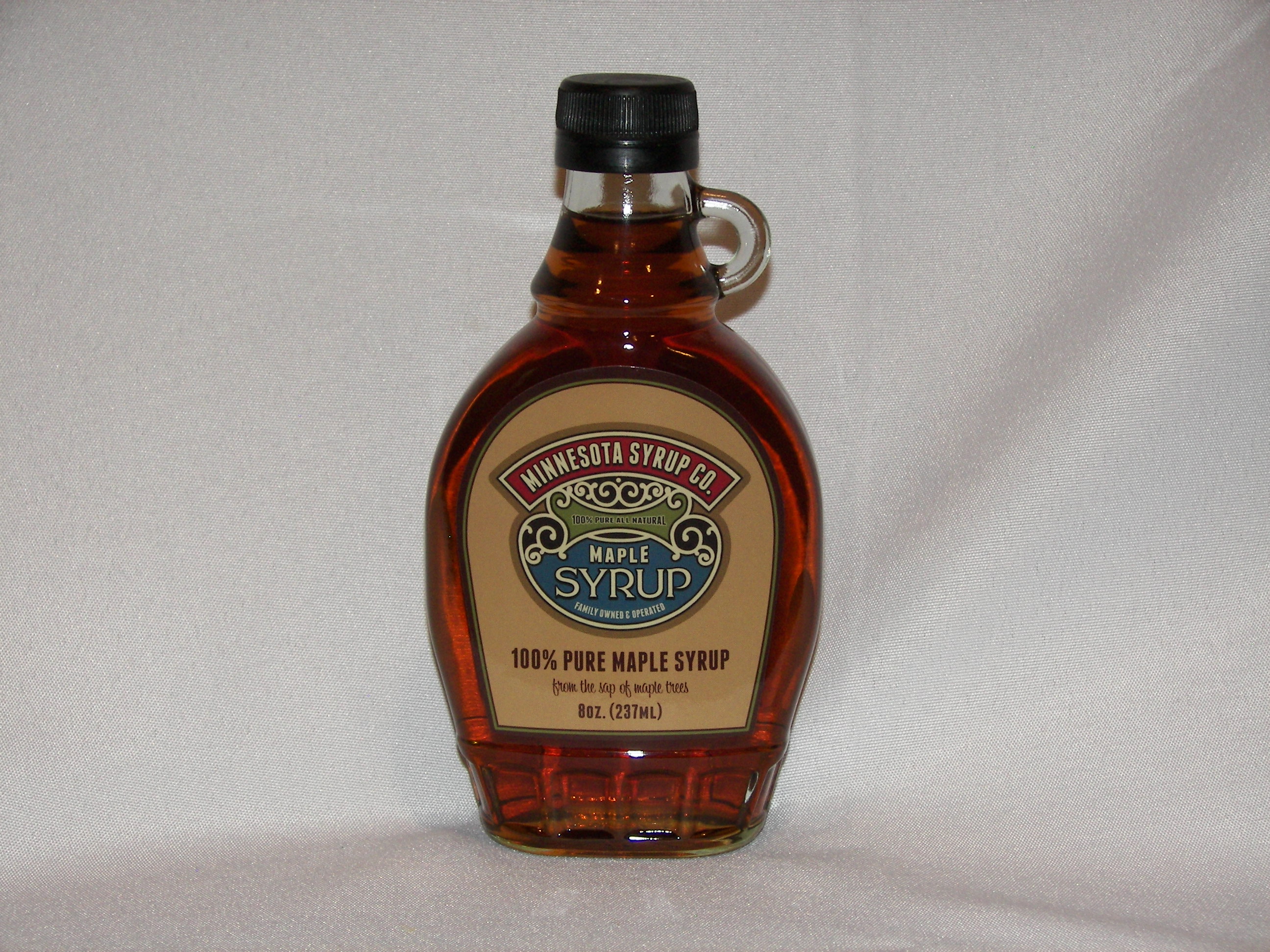 Pure Minnesota Maple Syrup » Glass Flat 8 o.z. FREE SHIPPING